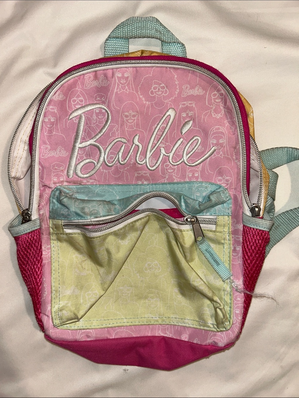Barbie Pink Mini Backpack with Aqua, Yellow & Fuchsia Accents